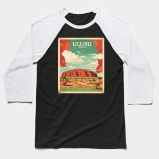 Uluru Australia Vintage Travel Poster Art Baseball T-Shirt